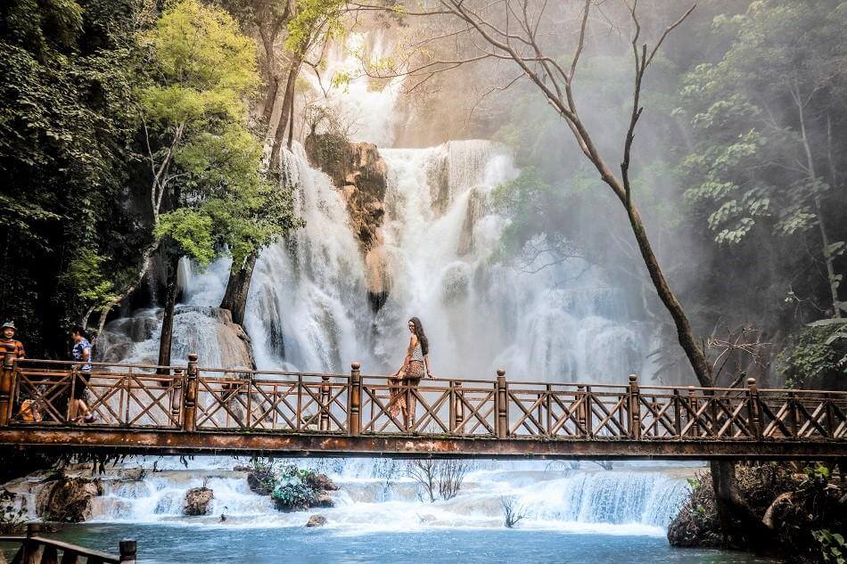 kuang si waterfall laos trek